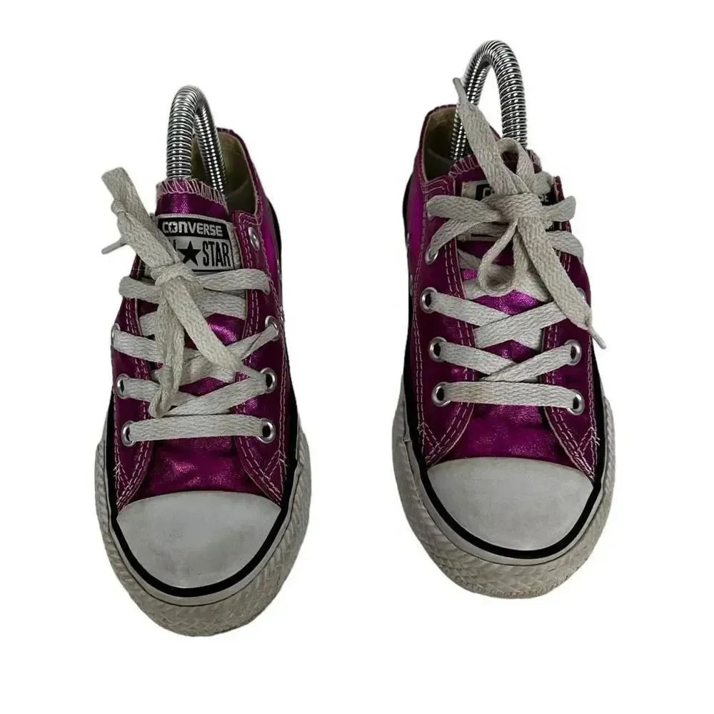 Converse All Star Dark Pink Shiny Sneakers Size 12